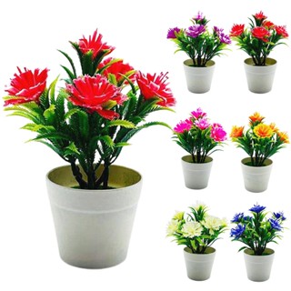 【AG】1 Set Artificial Plant Pot Kapok Flower Windowsill Ornaments Plastic Micro landscape Simulation Bonsai for Garden