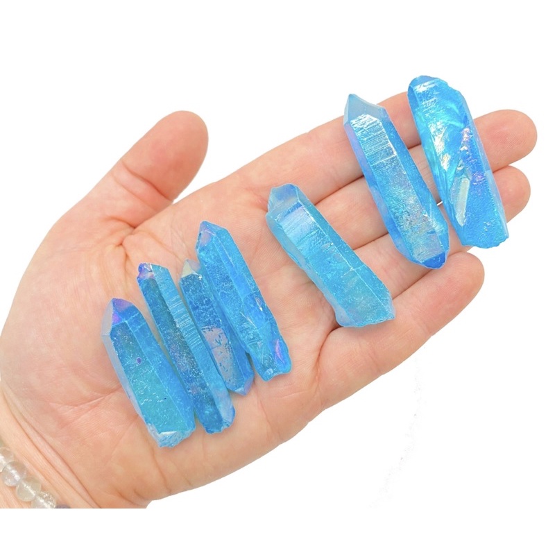 Aqua Aura Quartz Crystal Point (~1