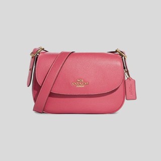 Coach Macie Saddle Bag Watermelon CB896 สีชมพูล้วน