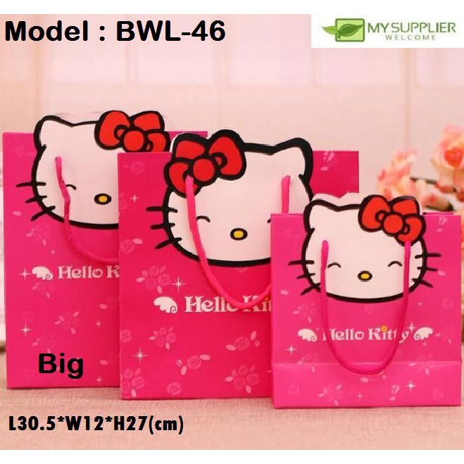 ถุงกระดาษคิตตี้ลาย L30.5*W27*H12cm (BIG)