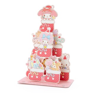 Sanrio Christmas Pop Up Card From Japan การ์ดอวยพรลาย My Melody กางออกมาเป็นต้นคริสต์มาสได้น่ารัก