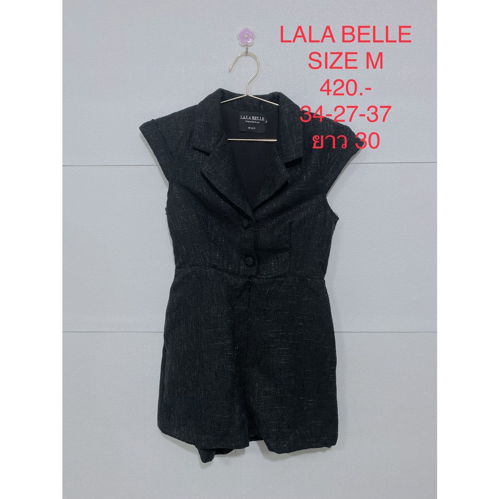 จั๊มสูทขาสั้น สีดำ LALABELLE SIZE M