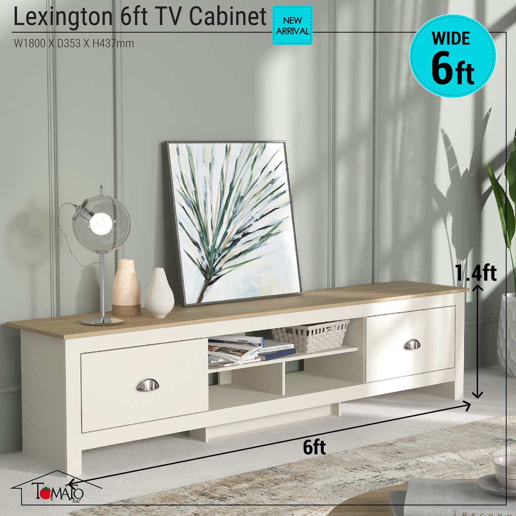 Tomato Home ชั้นวางทีวี 75นิ้ว Lexington กว้าง 180 ซม. ชั้นวางทีวีไม้ ตู้ทีวี | สวยหรูเกินราคา
