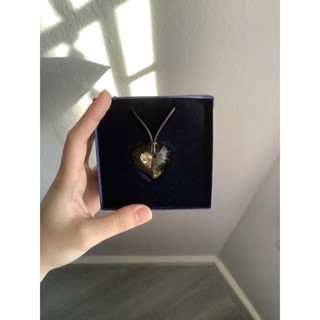 สร้อยคอ Swarovski จี้หัวใจคริสตอลสีเหลืองทอง ของแท้ มี certificate y2k ส่งฟรี