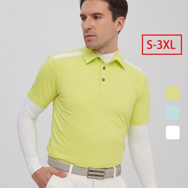 Oclunlc แห้ง Fit Breathable Men Golf เสื้อยืด Turn Down Collar เสื้อกีฬาสําหรับสุภาพบุรุษธุรกิจ Soft