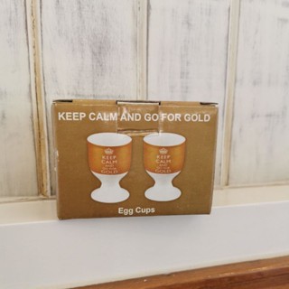 Egg Cups ถ้วยตั้งไข่ Keep Calm And Go For Gold จากอังกฤษ ราคาป้าย 3 ปอนด์ ของใหม่