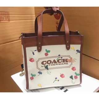 COACH FIELD TOTE 22 WITH GARDEN EMBROIDERY