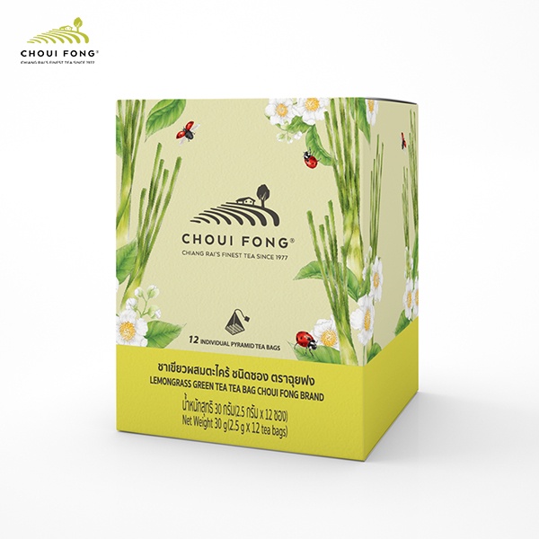 ฉุยฟง ชาเขียวผสมตะไคร้ ชนิดกล่อง (Tea Box) ขนาด 2 5 g x 12 tea bags ขนาด 30 g
