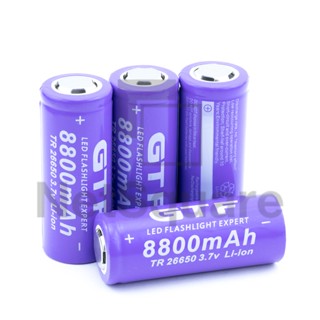 ถ่าน 26650 Lithium Rechargeable Battery GTF 8800mah 3.7v ถ่านชาร์จ แบตเตอรี่ หัวแบนทั้งสองด้าน