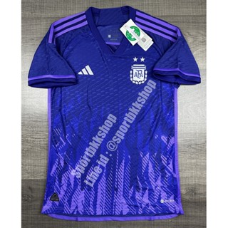 [Player] - เสื้อฟุตบอล ทีมชาติ Argentina Away อาร์เจนติน่า เยือน ชุดฟุตบอลโลก เกรดนักเตะ ปี 2022