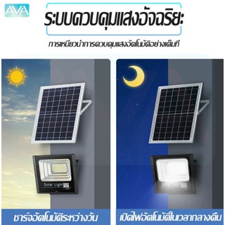 ไฟโซล่าเซล LED 100W/200W/300W ซื้อ 1 แถม 1 Solar light เปิด/ปิดอัตโนมัติ แสงสีขาว ไฟสปอร์ตไลท์ หลอดไฟโซล่าเซลล์