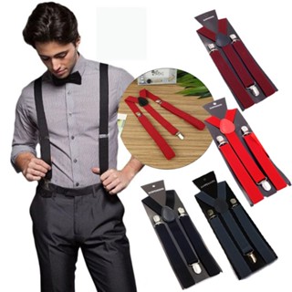 สายเอี๊ยม แบบหนีบ สายยางยืด ปรับสายได้ Men Suspenders For Ma…