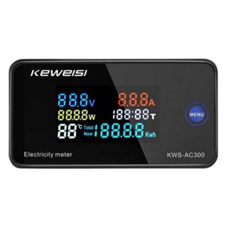 KWS-AC300 มิเตอร์วัดไฟ ดิจิตอล 6 in 1 จอสี