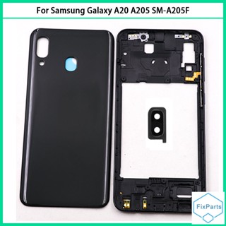 ฝาครอบแบตเตอรี่ด้านหลัง และเลนส์กล้อง แบบเต็ม สําหรับ Samsung Galaxy a20 A205 SM-A205F A205DS a20