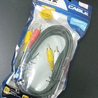 [พร้อมส่งจากไทย] XLL สายสัญญาณภาพ เสียง RCA AV Audio Stereoสาย AV RCA 3 สี แดง ขาว เหลือง สายสัญญาณภาพและเสียง 1.5 M