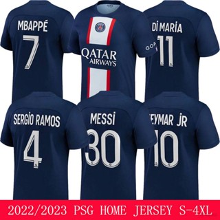 เสื้อกีฬาแขนสั้น ลายทีมชาติฟุตบอล Paris Saint-Germain PSG Mbappe Neymar Maria Messi Ramos 2022-2023 ชุดเหย้า