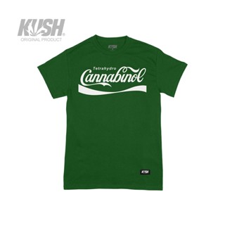 เสื้อคนอ้วน เสือยืดผู้ชาย เสื้อยืด KUSH Co. "THC" (สีเขียว) ผ้าฝ้าย 100% MfQ เสื้อยืดสีขาวผู้ชาย Tee