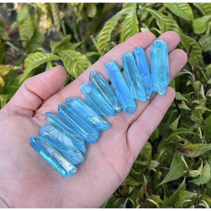 Aqua Aura Quartz Crystal Point (~1