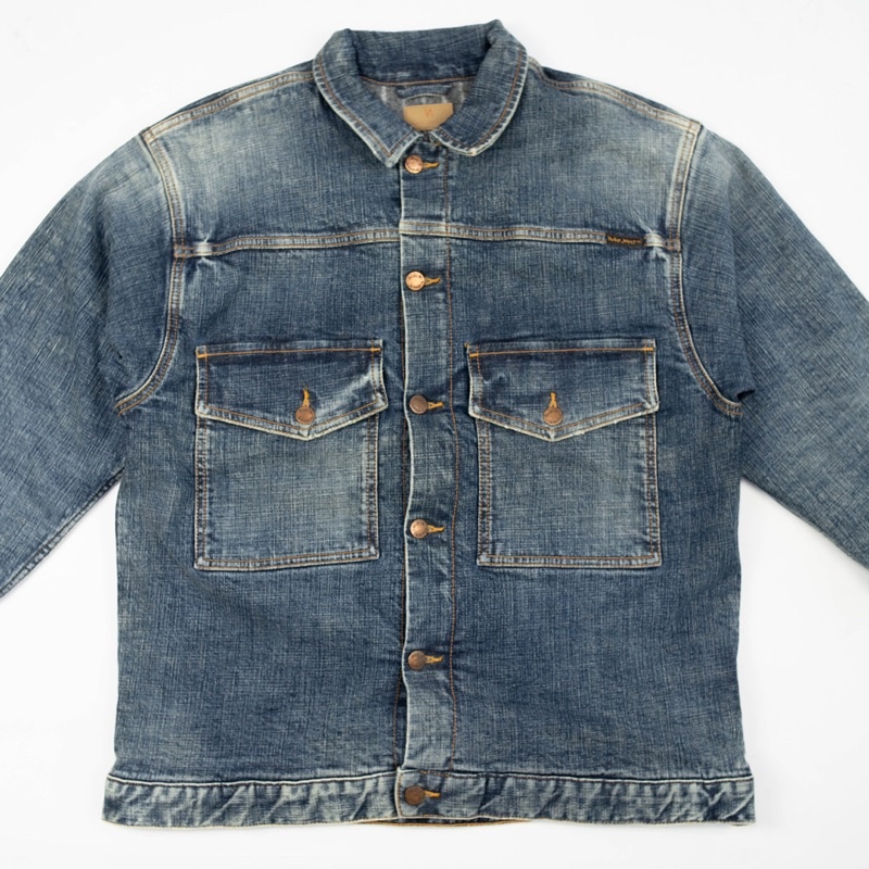 Nudie Jeans Benny Jacket Vintage Blue size M ของแท้ 100% #4