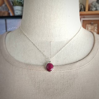 สร้อยคอเงินจี้พลอยทับทิม Ruby Pendant with Silver 925 Necklace