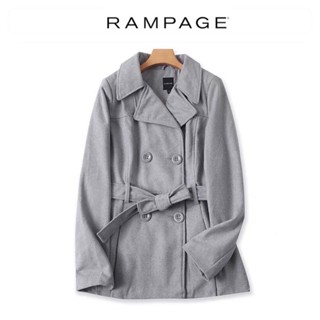 โค้ทวูล Pea coat สีเทา โค้ทกันหนาว ❄️แบรนด์✨RAMPAGE✨ แท้💯% (WY947)