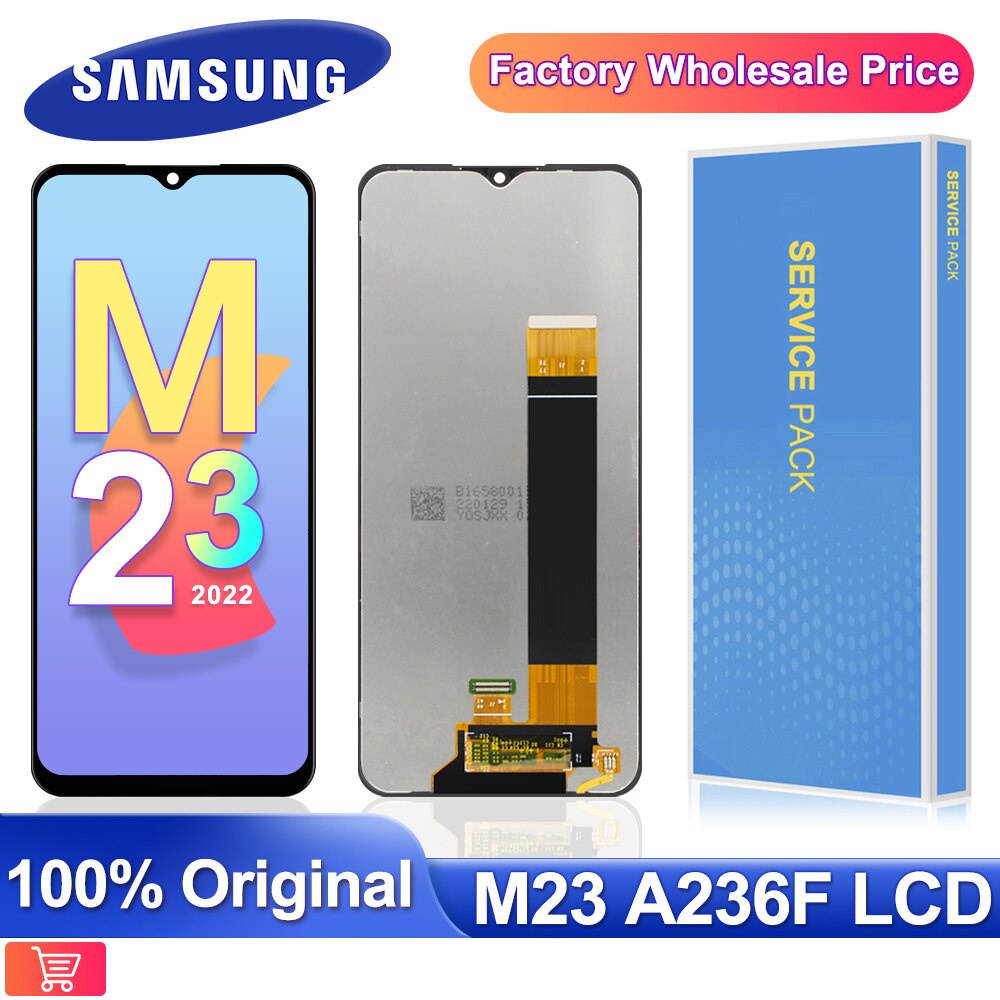 6.6 " สําหรับ Samsung Galaxy M23 จอแสดงผล LCD หน้าจอสัมผัสแผง Digitizer สําหรับ Samsung M23 M236 LCD