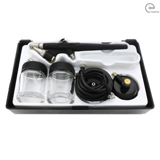 [T&amp;H] Mini Single Action Air Brush Kit Siphon Feed 0.8mm Paint Spray  Air Brush Kit with Hose 2cc Fluid Cups Spray Tool for Body Painting Makeup Art Model Tattoo Manicure Nail