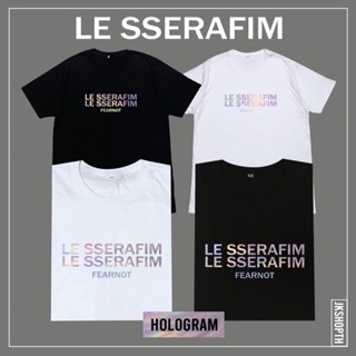 🐻‍❄️เสื้อ LE SSERAFIM FEARNOT t-shirt Hologram💿Gold🏅ขาวดำ