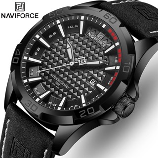 Naviforce นาฬิกาข้อมือควอตซ์ อะนาล็อก สายหนัง กันน้ํา วันที่ แบรนด์หรู สําหรับผู้ชาย