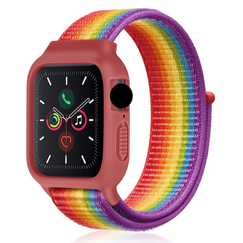 จัดส่งจากกรุงเทพ 🎈สายไนลอน 2 in 1 สาย Apple Watch สำหรับ Iwatch Series 6 7 SE 5 4 3 2 1 สายถักไนลอน 38mm-45mm สายแฟชั่น