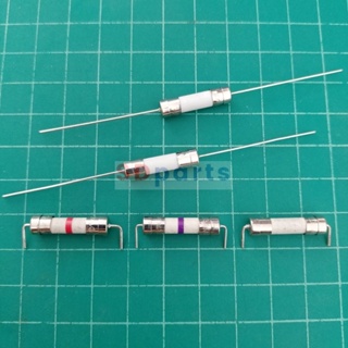 ฟิวส์ หางหนู 2 ขา บัดกรี เซรามิค Slow Blow Ceramic Fuse 5x20mm 250V T0.5A ถึง T20A #PC5x20T (1 ตัว)