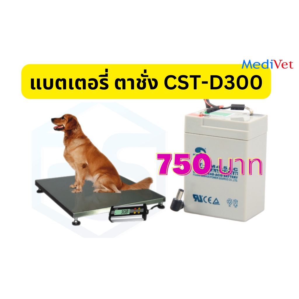 แบตเตอรี่สำหรับเครื่องชั่ง CST D300 โรงพยาบาลสัตว์