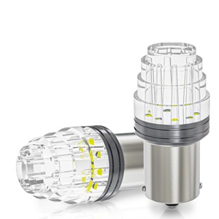 หลอดไฟเบรกท้ายรถยนต์ LED 1156 BA15S P21W 1157 BAY15D PY21W 9SMD 3030 6000k สีขาว