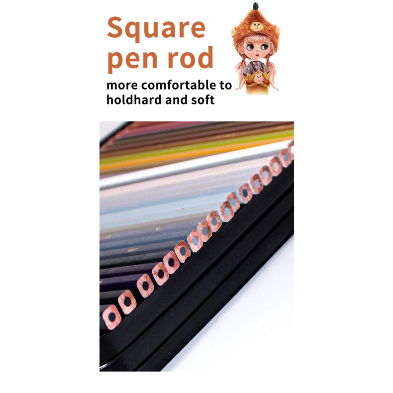 บรูทฟูเนอร์ 72/120/180 ดินสอสีน้ํามันชุดมืออาชีพกล่องดีบุกสแควร์อินเทรนด์พาสเทลสําหรับวาดศิลปะร่างแรเงาดินสอสี โจ277 - รูปที่ 6