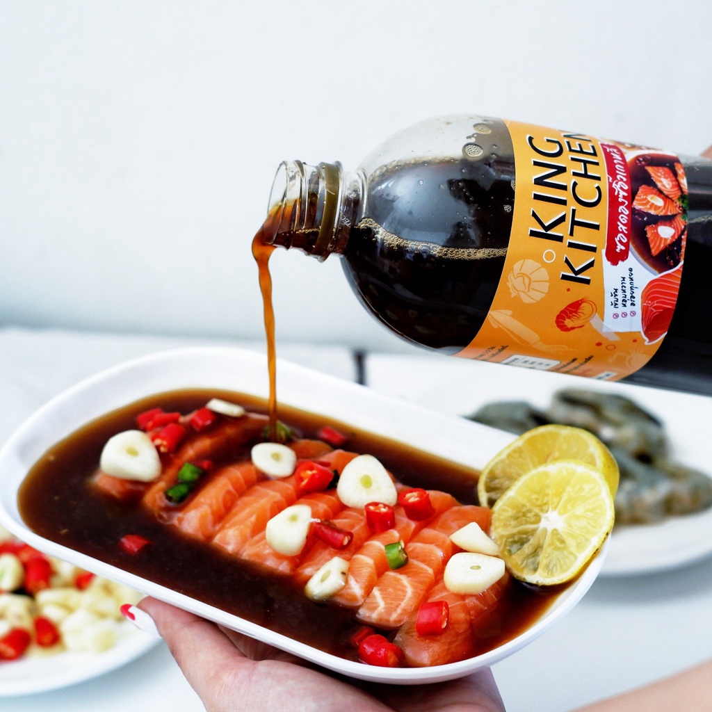 ขนาดใหญ่ 1000 ml น้ำซอสดองซีอิ๊วเกาหลีสูตรเข้มข้น หอม อร่อย ตรา King Kitchen