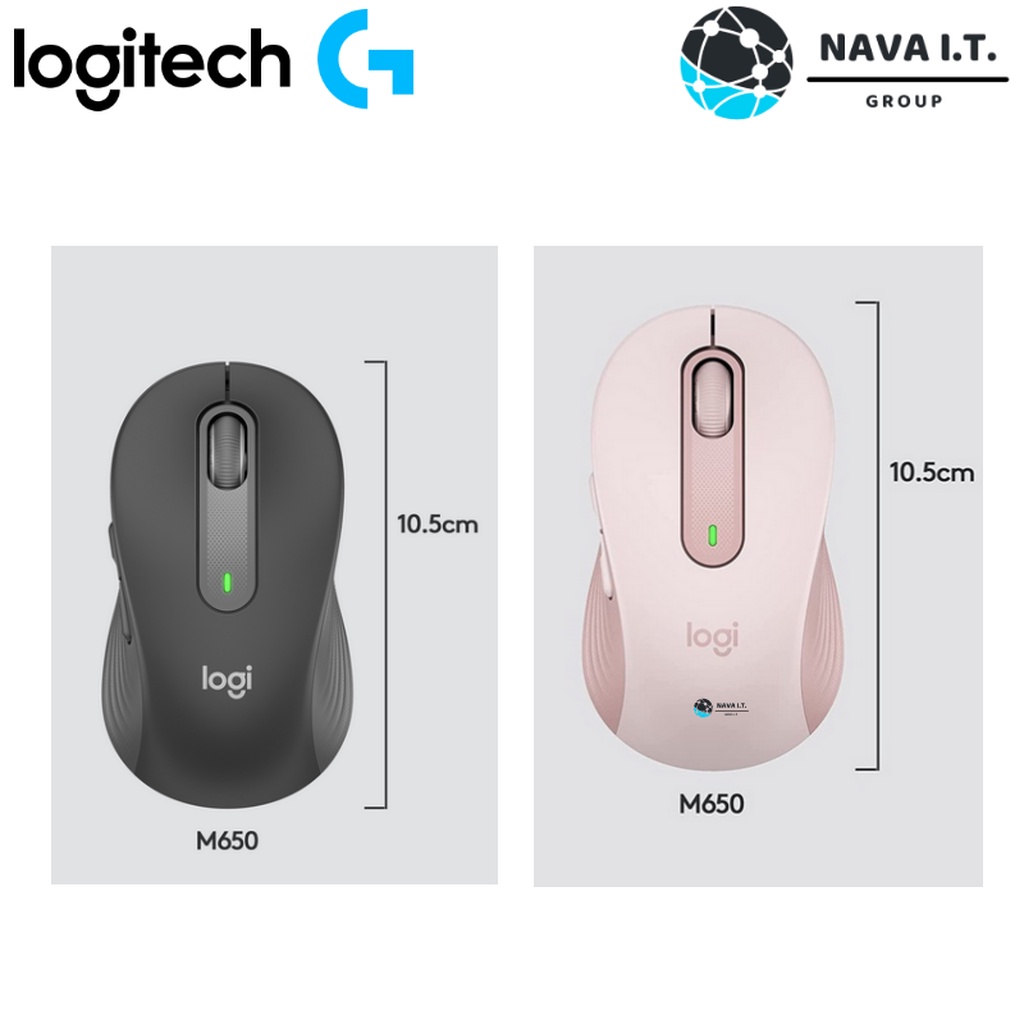 🛵มีส่งด่วน💨 LOGITECH M650 SIGNATURE WIRELESS MOUSE เม้าส์ไร้สายเสียงคลิกเบา ประกัน 1ปี