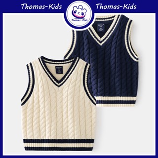 [THOMAS Kids] เสื้อกั๊กกันหนาว ผ้าถัก สําหรับเด็กผู้ชาย และเด็กผู้หญิง อายุ 1-8 ปี ขายส่ง