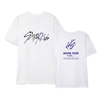 ราคาถูกCamiseta Kpop Straykids เปิดตัวทัวร์คอนเสิร์ต,Camisa Con 2022แบรนด์ที่มีคุณภาพสูงเสื้อยืดลำลองชายแขนสั้น O-คอแฟชั