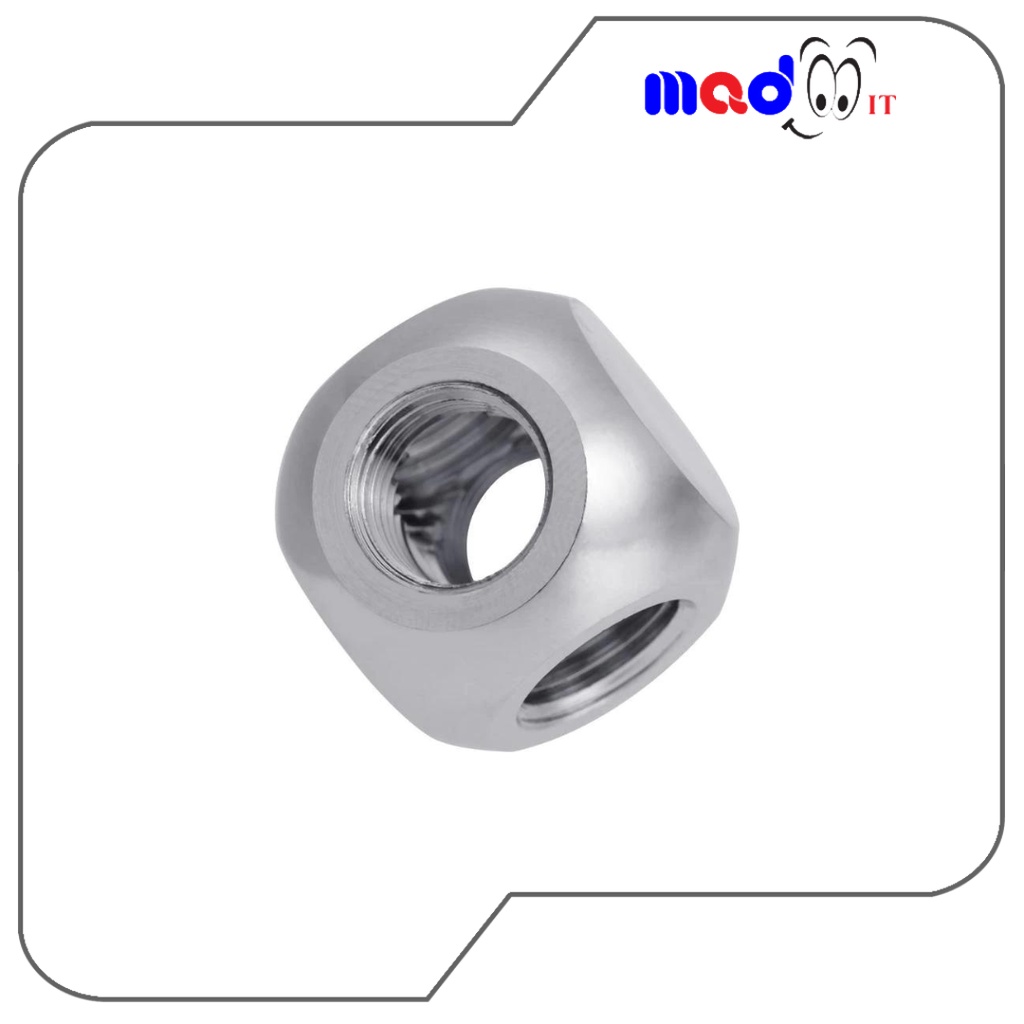 ฟิตติ้ง 4 ทางแบบลูกเต๋า G1/4  4 Way Water Tube Connector Splitter  สำหรับชุดน้ำเปิด PC water Cooling