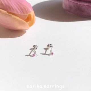 (กรอกโค้ด GG24P ลด 65.-) earika.earrings - magenta tulip piercing จิวหูทิวลิปเงินแท้ เหมาะสำหรับคนแพ้ง่าย