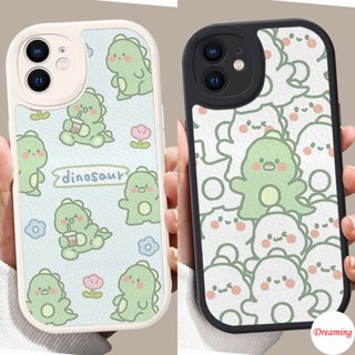 เคสสำหรับ VIVO Y16 Y22 Y22S T1 Y55 Y75 Y33S Y21S Y21A Y21 Y33T Y21T Y53S Y51 Y51A Y31 Y20 Y20i Y12S Y12A Y20s G Y15S Y15A Y30 Y50 Y30i รูปไข่ Big Eye Soft เคสโทรศัพท์ Motif ดอกไม้ไดโนเสาร์น่ารัก