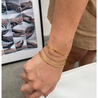 𝐴𝑆𝐻𝐼𝑅𝐴 (18k gold plated) สร้อยข้อมือโซ่/สร้อยข้อมือสแตนเลส Chain bracelet Snake chain bracelet Chunky chain bracelet