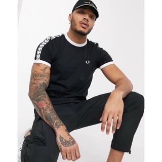 Fred Perry Taped Ringer T-Shirt in Black