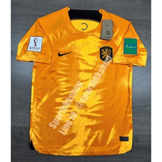 เสื้อฟุตบอล ทีมชาติ Holland Netherland Home ฮอล์แลนด์ เนเธอร์แลนด์ เหย้า พร้อมอาร์มฟุตบอลโลก ปี 2022