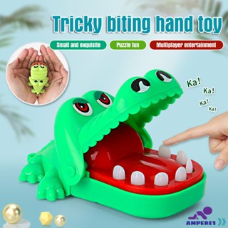 Mini Alligator พวงกุญแจนิ้วกัดขนาดเล็กปฏิสัมพันธ์ระหว่างพ่อแม่และลูก Tricky Children S Toy -AME1