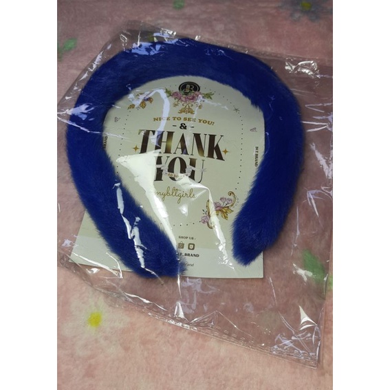 ที่คาดผม ขนนุ่มๆ งาน Blt brand แท้ มือ1 สีน้ำเงิน