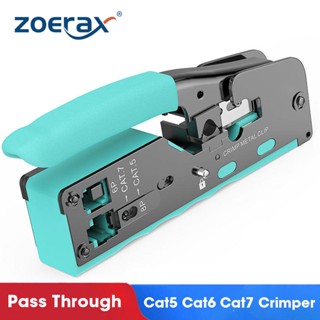 Zoerax RJ45 คีมย้ําหางปลา สําหรับ Cat7 Cat6 Cat8 Cat6a Cat5e Cat5 8P8C