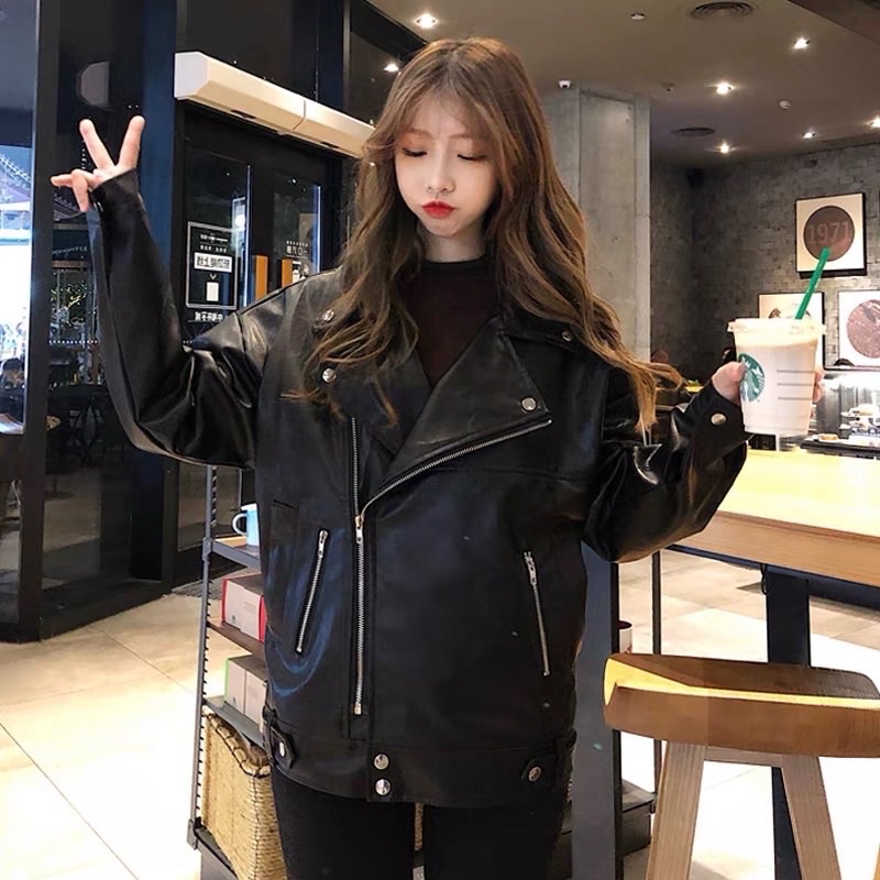 Jacket หนังเกาหลี ทรง oversize