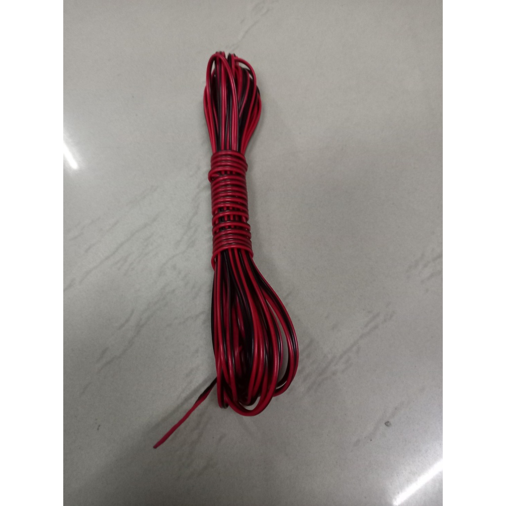 สายไฟ ดำ-แดงคู่ AWG24 ทองแดงแท้ชุบเงิน อย่างดี มาตราฐาน UL 2468  ความยาว 10 เมตร พร้อมส่ง