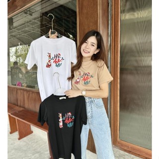 Jarikashop - เสื้อยืดลาย Ho Ho Ho  ( งานป้าย.. Jarika ) ( จ58 )